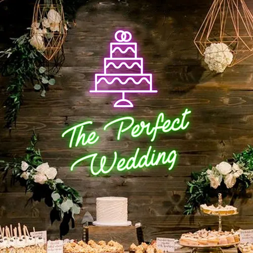 The Perfect Wedding Neon Sign - Custom Banners Now