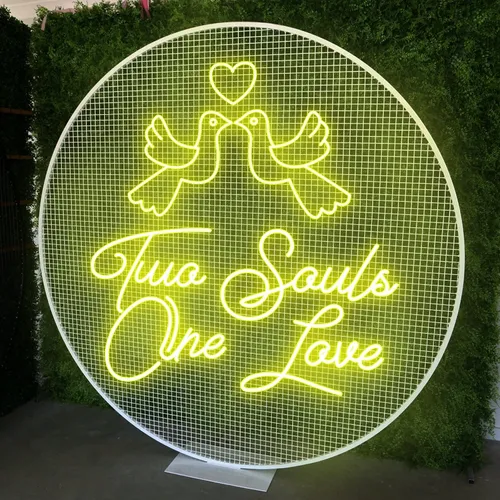 Two Souls One Love Neon Sign - Custom Banners Now