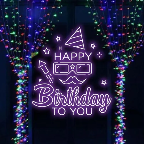Happy Birthday Goggles  Neon Sign - Custom Banners Now