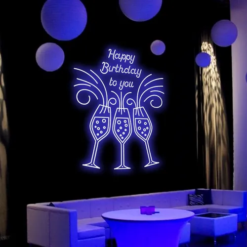 Cocktail Birthday Party Neon Sign - Custom Banners Now