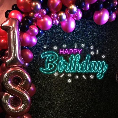 Cool Happy Birthday Neon Sign - Custom Banners Now