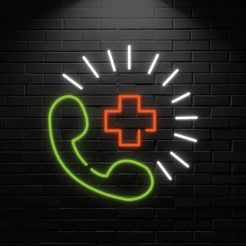 Emergency Call Neon Sign - Custom Banners Now