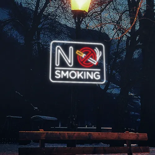 No Smoking Neon Sign - Custom Banners Now