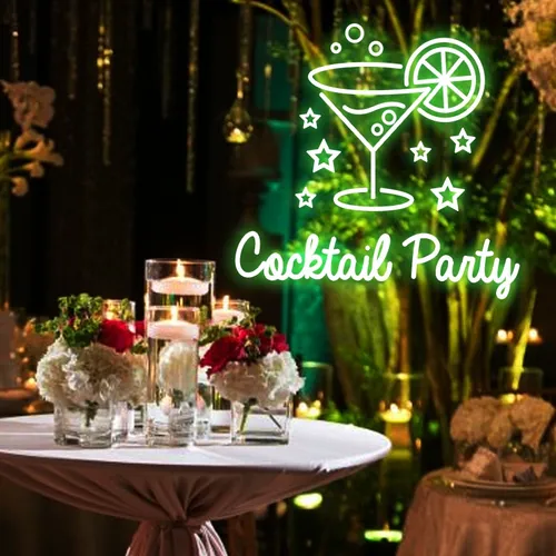 Cocktail Party Neon Sign - Custom Banners Now