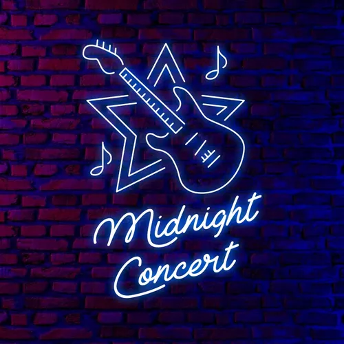 Midnight Concert Neon Sign - Custom Banners Now