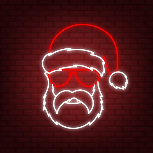 Hipster Santa Neon Sign - Custom Banners Now