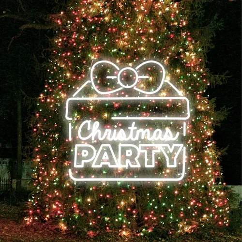 Christmas Party Gift Box Neon Sign - Custom Banners Now