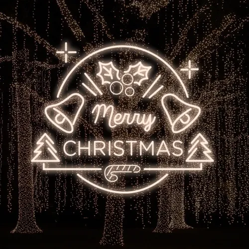 Merry Christmas Bell and Tree Neon Sign - Custom Banners Now