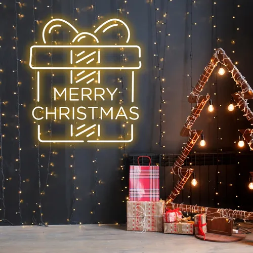 Merry Christmas Gift Neon Sign - Custom Banners Now