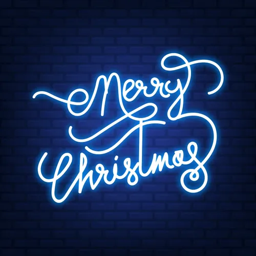Merry Christmas Handwriting Neon Sign - Custom Banners Now