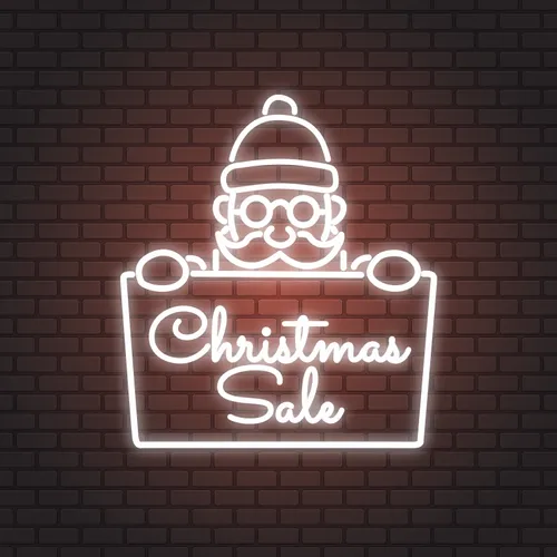 Christmas Sale Santa Neon Sign - Custom Banners Now