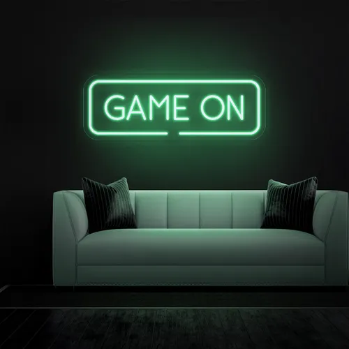 GAME ON Greeny Neon Sign - Custom Banners Now