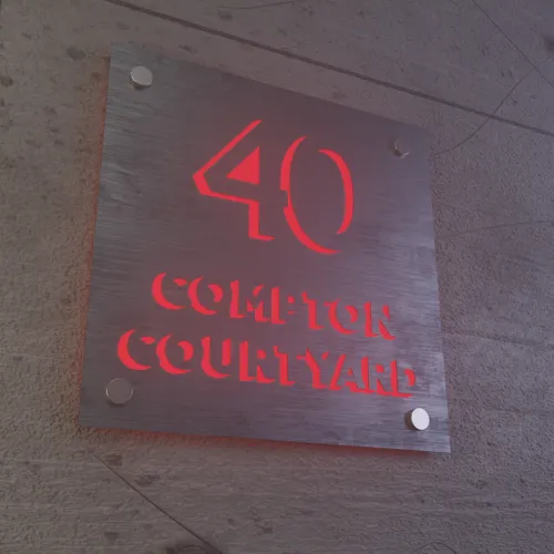 Laser Cutout Backlit Lightbox House Number - Custom Banners Now