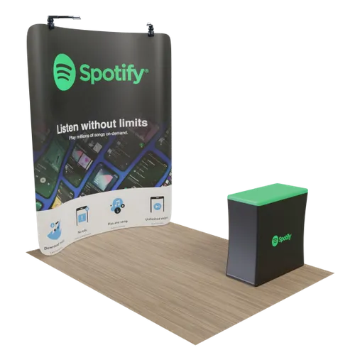 Custom Curved Zip Up Trade Show Display Backdrop Booth Stand 8' x 8' - Custom Banners Now