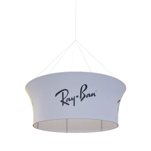 Custom Tapered Circle Personalized Trade Show Hanging Signs - Custom Banners Now