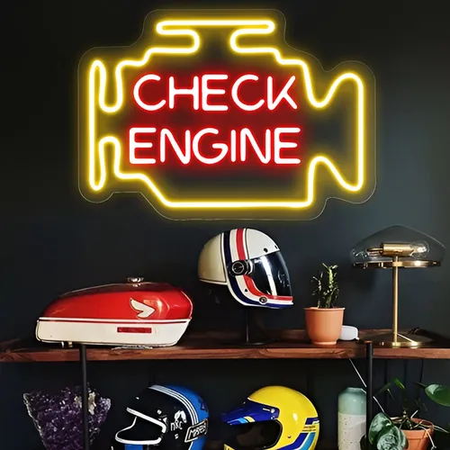 Check Engine Neon Sign - Custom Banners Now