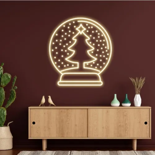 Warmie Merry Christmas Snowglobe Neon Sign - Custom Banners Now