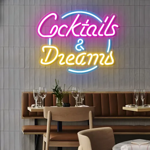 Cocktails and Dreams LED Neon Sign - Custom Banners Now