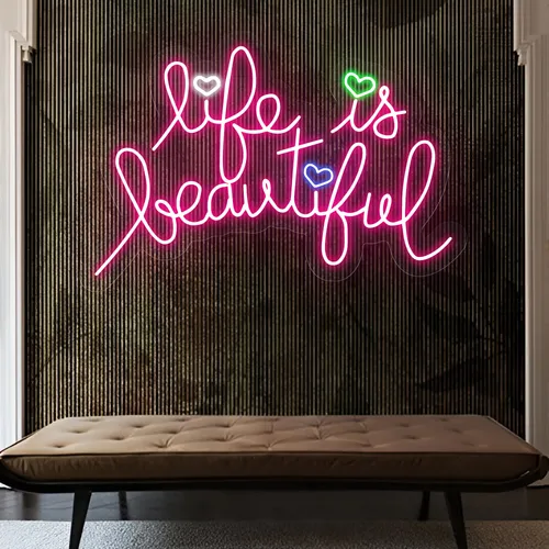 Life Is Beautiful Neon Sign - Custom Banners Now