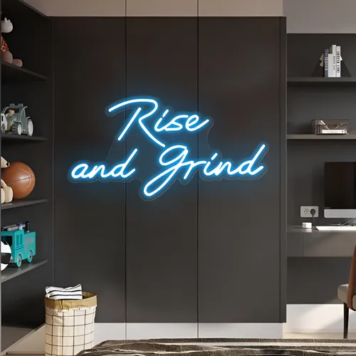 Rise and Grind Neon Sign - Custom Banners Now