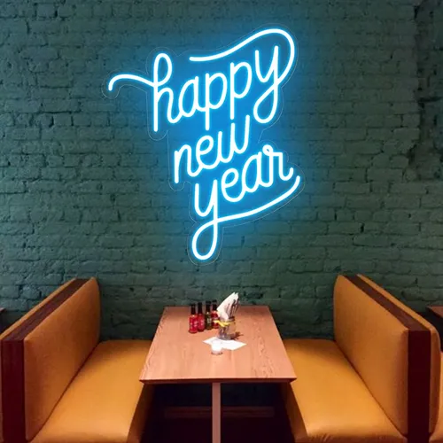 Happy New Year Neon Sign - Custom Banners Now