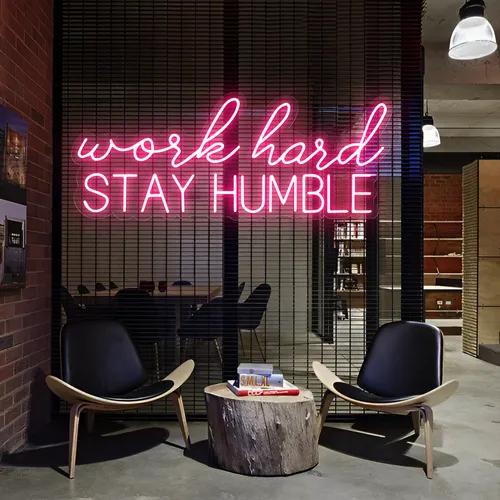 Work Hard Stay Humble Neon Sign - Custom Banners Now