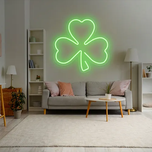 Green Clover Neon Sign - Custom Banners Now