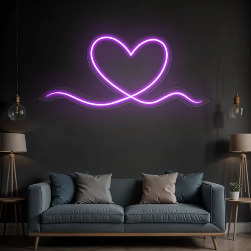 Purple Heart Neon Sign - Custom Banners Now
