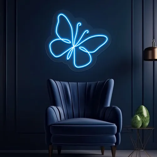 Scribble Butterfly Neon Sign - Custom Banners Now