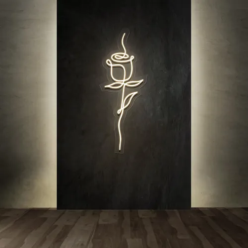 Calmly Scribble Rose Neon Sign - Custom Banners Now