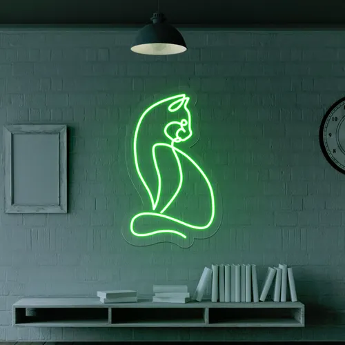Scribble Cat Neon Sign - Custom Banners Now