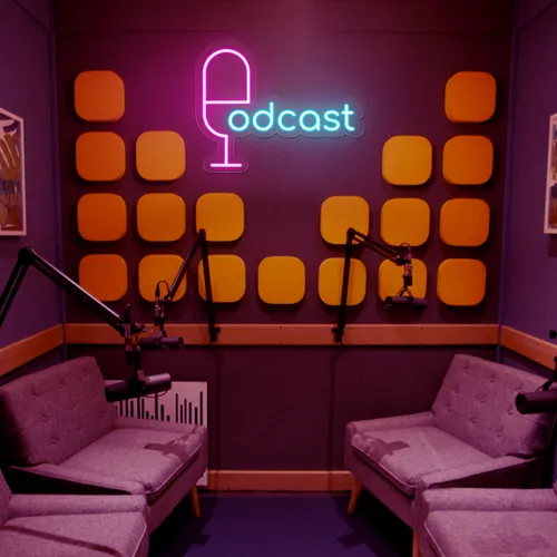Cool Podcast Neon Sign - Custom Banners Now