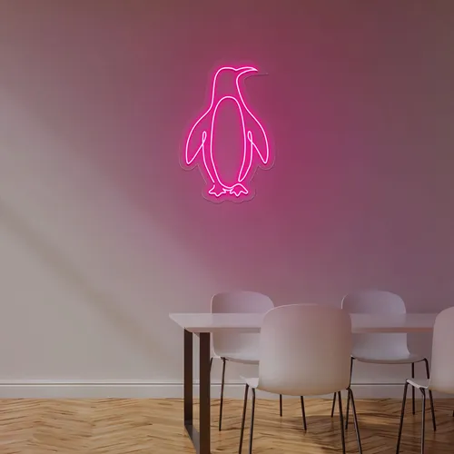 Cute Penguin Neon Sign - Custom Banners Now