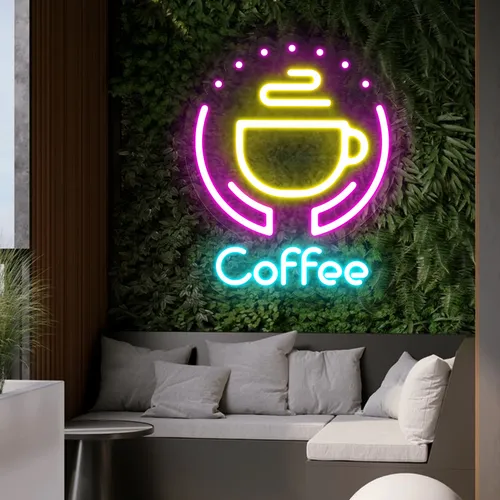 Captivating Coffee Neon Sign - Custom Banners Now
