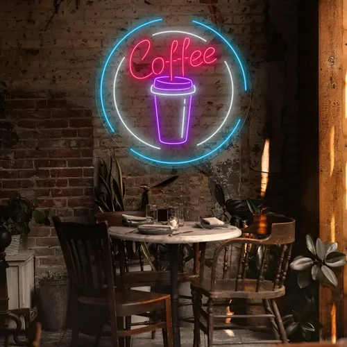 Custom Coffee Cup Neon Sign - Custom Banners Now
