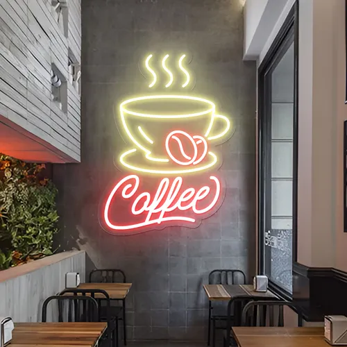 Classy Gleam Coffee Neon Sign - Custom Banners Now