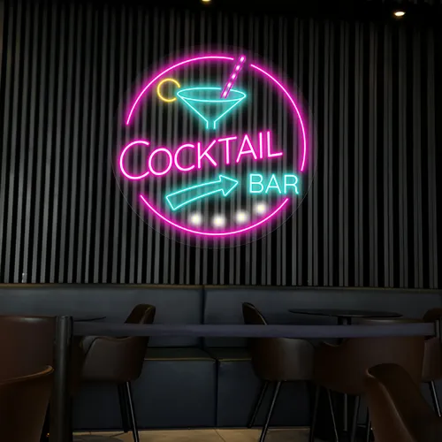 Radiant Cocktail Bar Neon Sign - Custom Banners Now