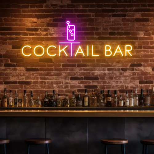 Bold Cocktail Bar Neon Sign - Custom Banners Now