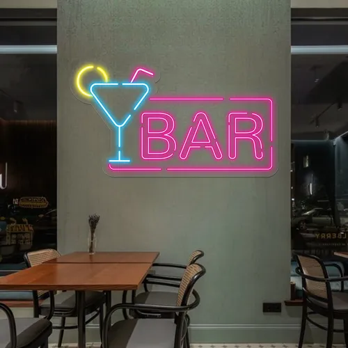 Vibrant Martini Neon Bar Sign - Custom Banners Now