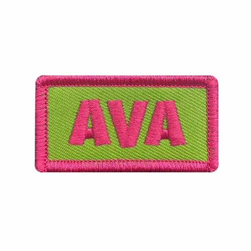 Pink and Green Ava Name Patch - Custom Banners Now