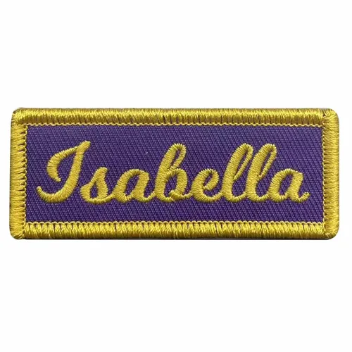 Yellow and Purple Isabella Name Patch - Custom Banners Now