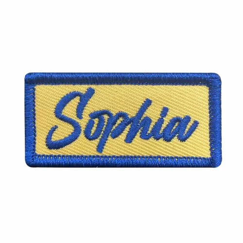 Blue and Cream Sophia Name Patch - Custom Banners Now