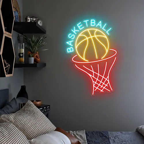 Basketball Neon Sign - Custom Banners Now