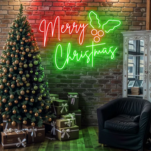 The Merry Christmas Neon Sign - Custom Banners Now