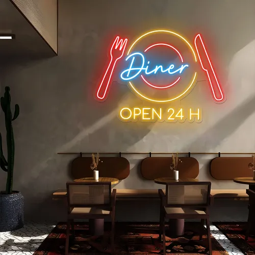 Neon Diner Sign - Custom Banners Now