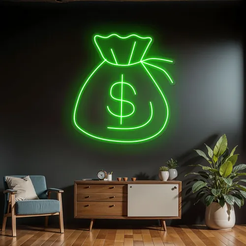 Neon Money Sign - Custom Banners Now