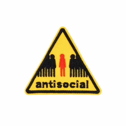 Yellow and Black Antisocial Patch - Custom Banners Now