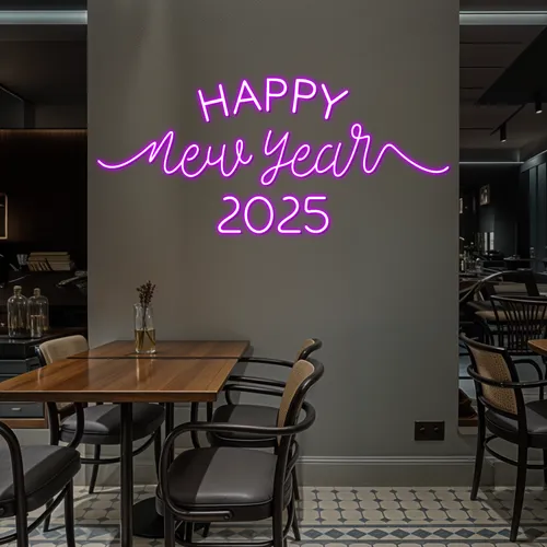 Happy New Year 2024 Neon Sign - Custom Banners Now