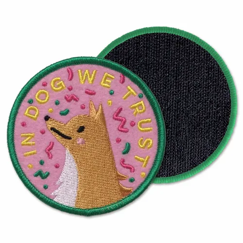 Round In Dog We Trust Velcro Patch - Custom Banners Now