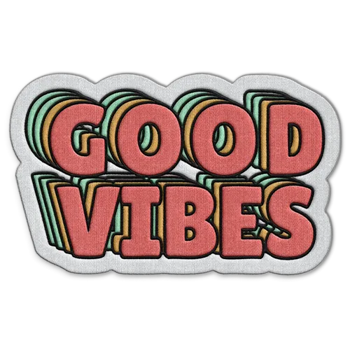 Good Vibes Hat Patch - Custom Banners Now